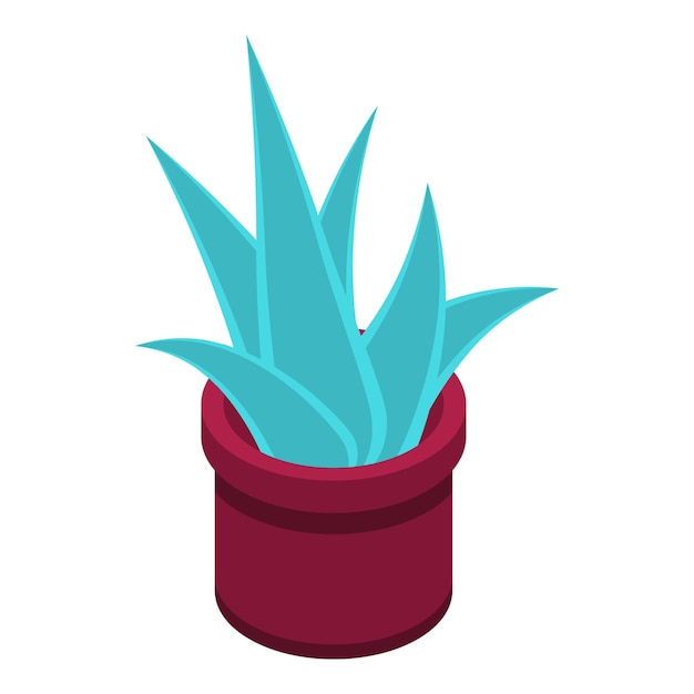 Icono de olla suculenta Isométrica de icono de vector de olla suculenta para diseño web aislado sobre fondo blanco
