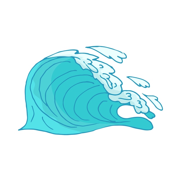 Icono de onda de agua aislado sobre fondo blanco