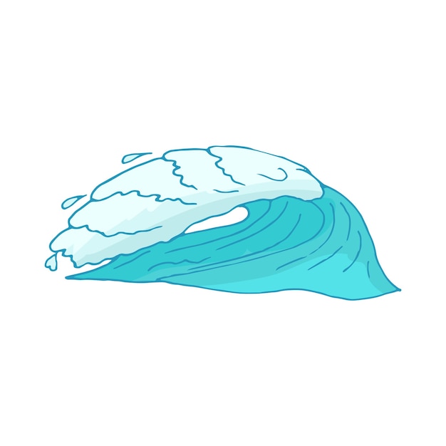 Icono de onda de agua aislado sobre fondo blanco