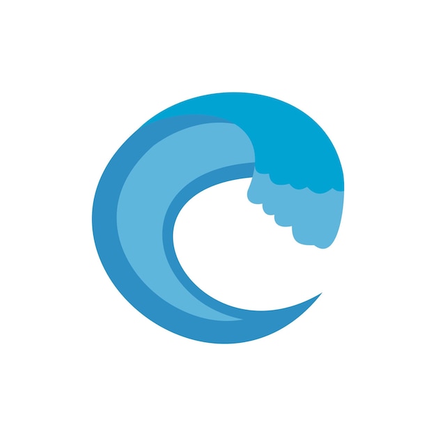 Icono de onda aqua Ilustración plana del icono de vector de onda aqua aislado sobre fondo blanco