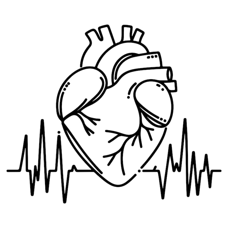 Vector icono de onda cardíaca en diseño lineal