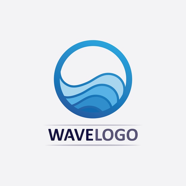 Icono de onda y gota de agua vector ilustración diseño logo negocio