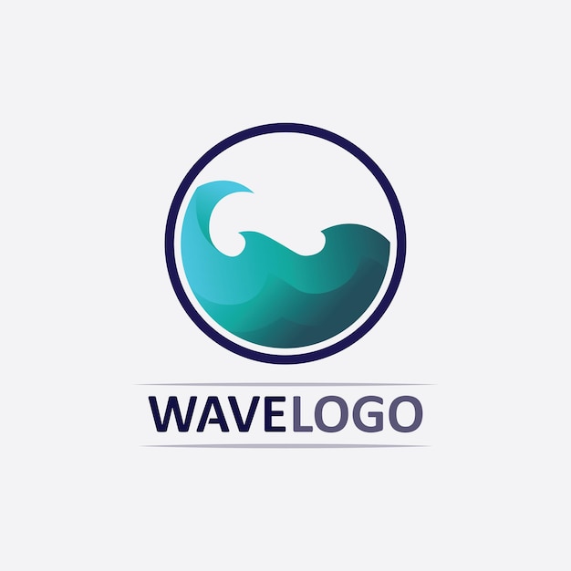 Icono de onda y gota de agua vector ilustración diseño logo negocio