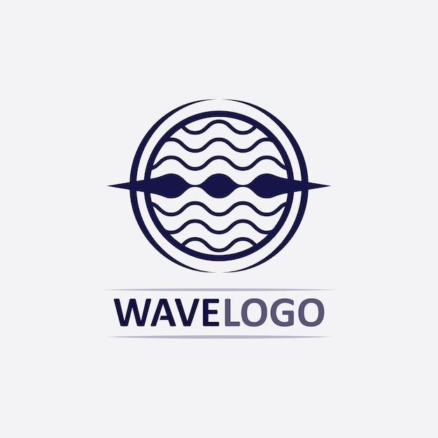 Icono de onda y gota de agua vector ilustración diseño logo negocio