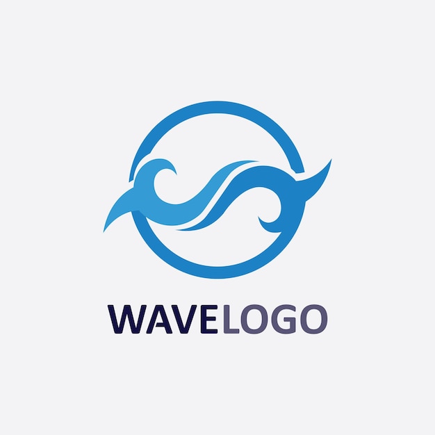 Icono de onda y gota de agua vector ilustración diseño logo negocio