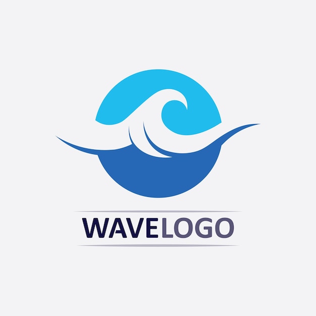 Icono de onda y gota de agua vector ilustración diseño logo negocio