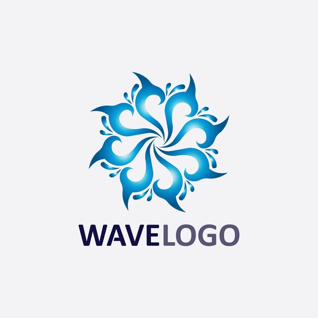 Icono de onda y gota de agua vector ilustración diseño logo negocio