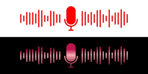 Ícono de onda de sonido interfaz del reproductor de podcast símbolo de música onda de sonido micrófono onda de sonido