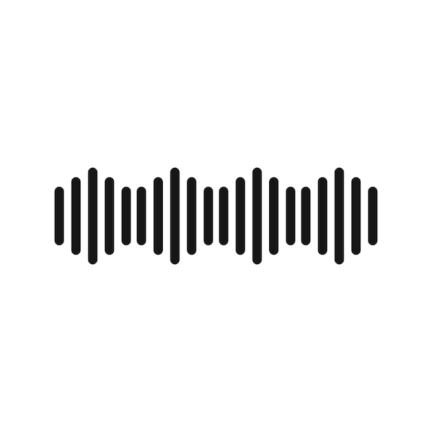 Ícono de onda de sonido Vector de arte de línea negra