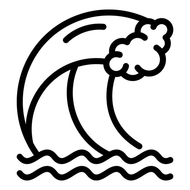 Vector icono de onda de tsunami icono de vector de onda de tsunami de contorno para diseño web aislado sobre fondo blanco
