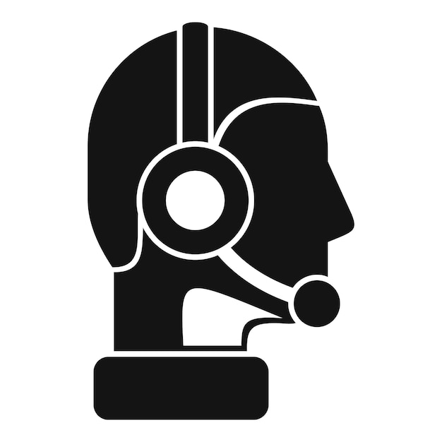 Icono de operador de centro de llamadas en línea vector simple Persona que trabaja