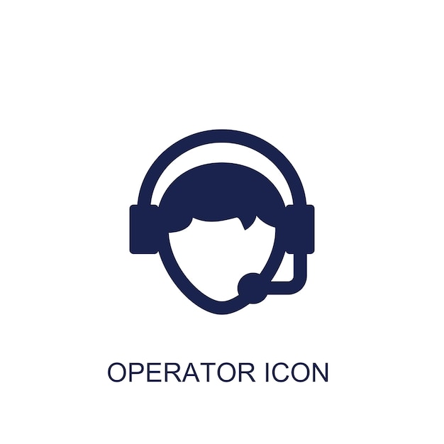 Vector icono operador fondo blanco