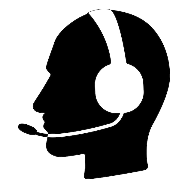 Icono del operador de soporte del centro de llamadas