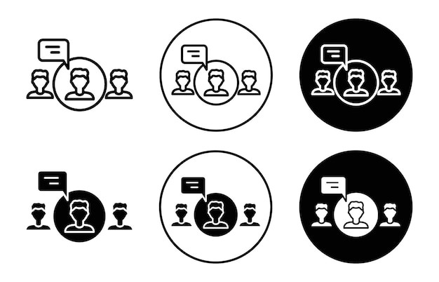 Icono de opinión de un experto Icono plano de contorno