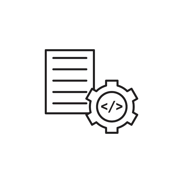 Ícono de optimización de código Ilustración de línea delgada plana vectorial