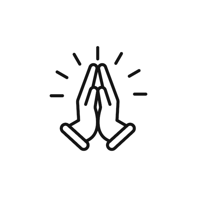 Icono de oración Vector plano aislado en el contorno
