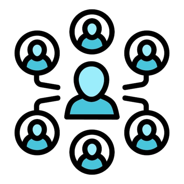 Icono de organización de la empresa vector de contorno Negocio corporativo Gestión social