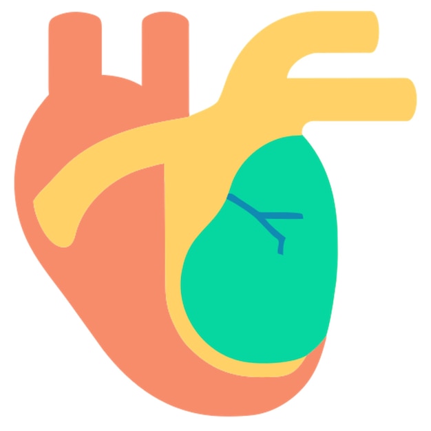 el icono del órgano del corazón humano con formas de colores