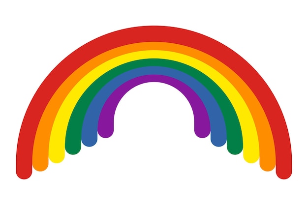 El icono del orgullo del arco iris es el símbolo LGBT Ilustración vectorial plana
