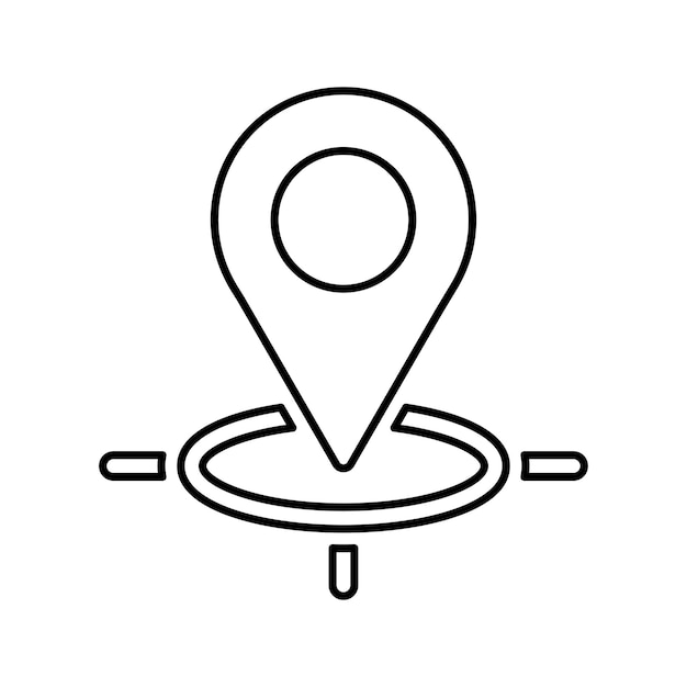 Icono de orientación geográfica Diseño del contorno de la línea