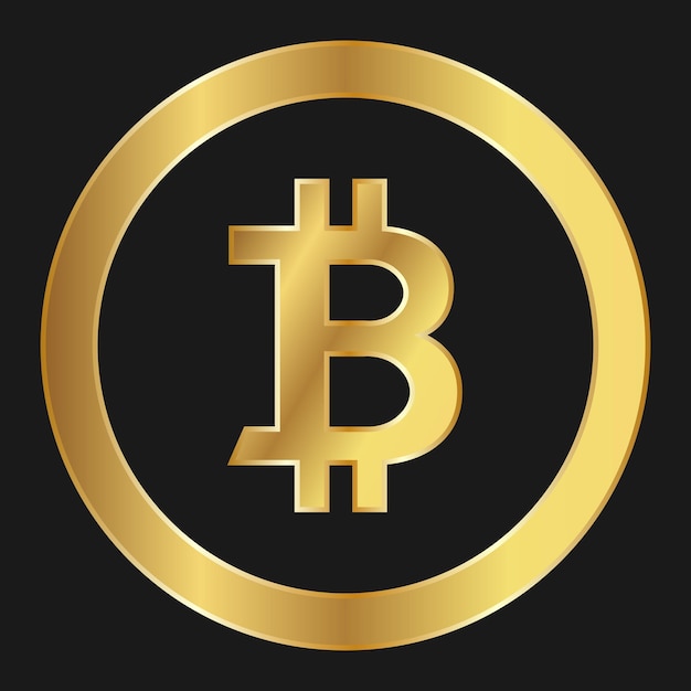 Icono de oro de bitcoin Concepto de criptomoneda de Internet de la web