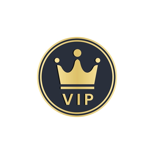 Icono de oro de la corona VIP en fondo oscuro