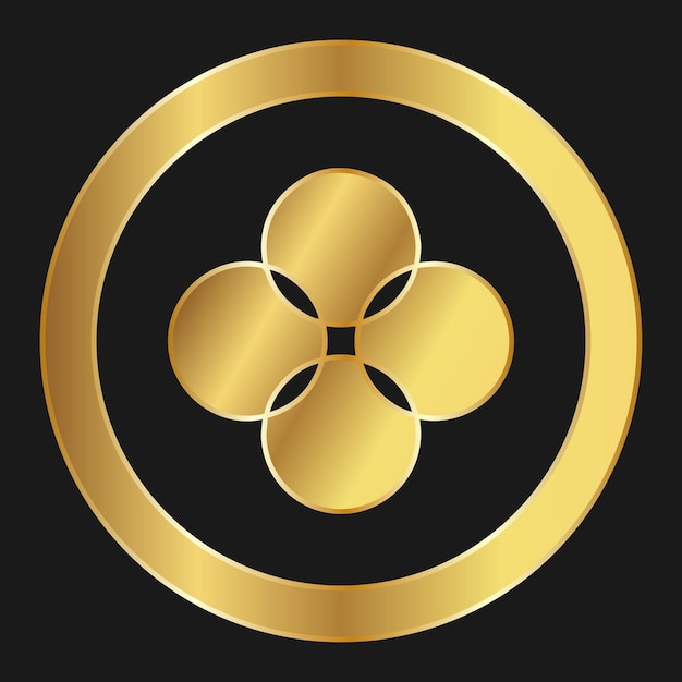 Icono de oro de OKB OKEX Concepto de criptomoneda de Internet
