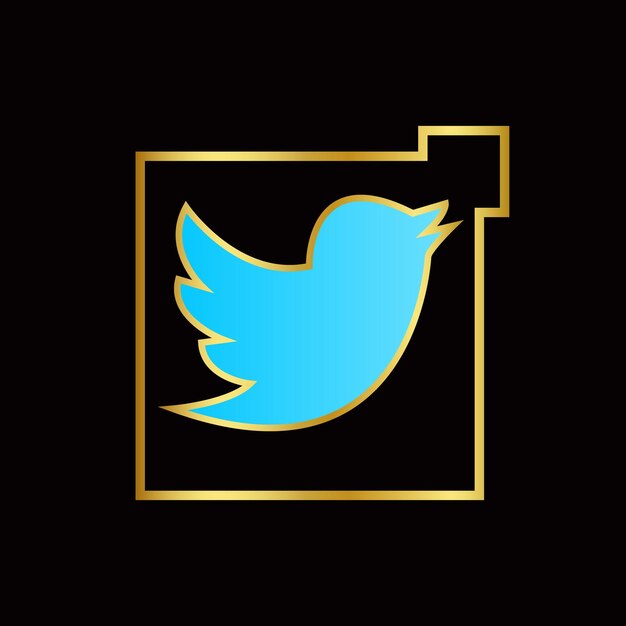 Icono de oro de Twitter