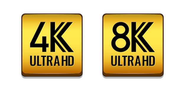 Icono de oro ultra hd de 4k y 8k