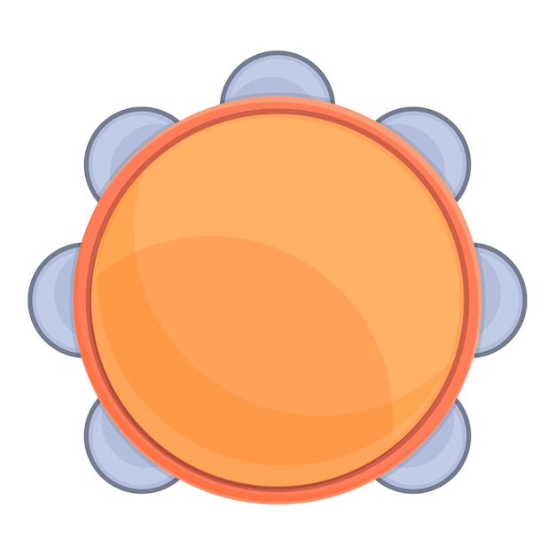 Icono de orquesta de pandereta Caricatura de icono de vector de orquesta de pandereta para diseño web aislado sobre fondo blanco