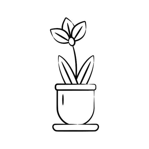 Icono de orquídea dibujado a mano fácil de editar