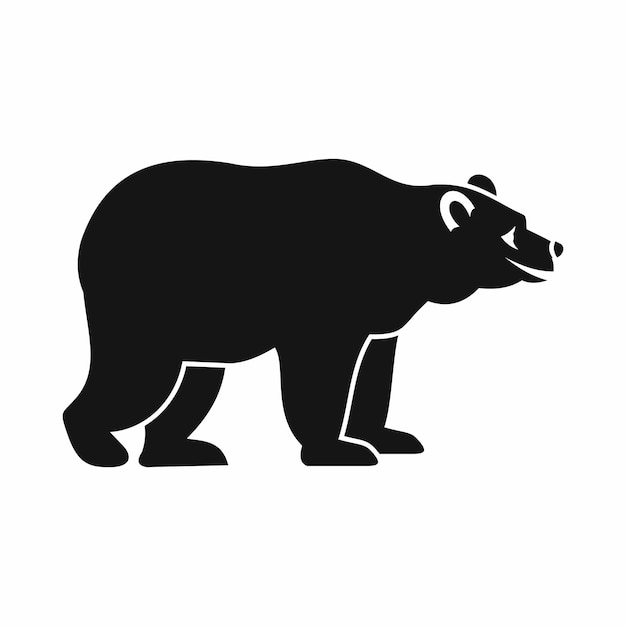 Vector icono de oso en estilo simple aislado sobre fondo blanco símbolo animal