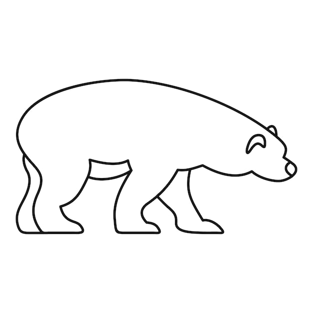 Ícono de oso Ilustración del contorno del ícono del vector de oso para la web