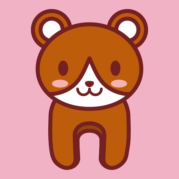 icono del oso kawaii sobre fondo rosa