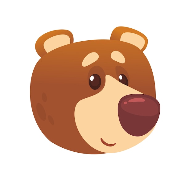 Icono de oso lindo de dibujos animados Ilustración vectorial de una cabeza de oso genial Ideal para imprimir banner o emblema Elemento de diseño aislado en blanco