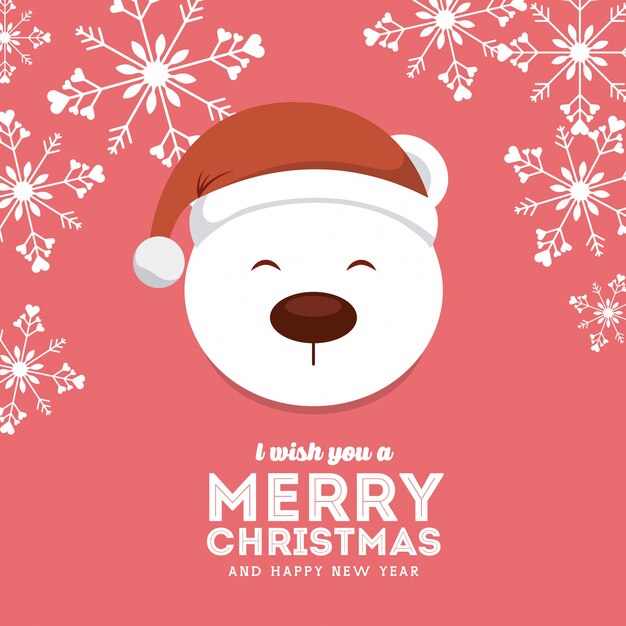 icono de oso de nieve. Feliz navidad diseño Gráfico vectorial