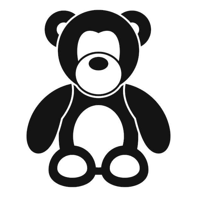 Icono de oso de peluche en estilo simple en una ilustración vectorial de fondo blanco