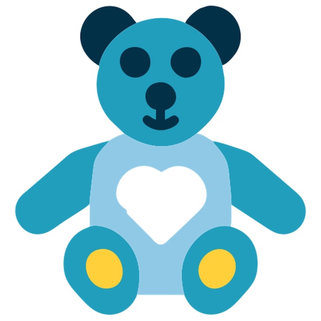 icono de oso de peluche con formas de colores