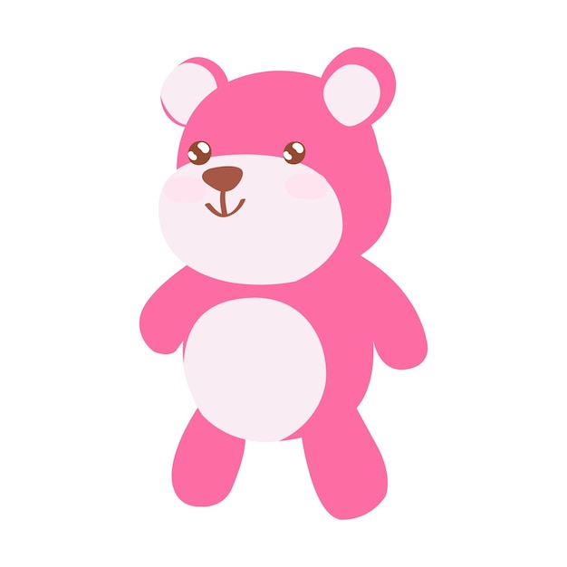 Vector el icono del oso de peluche rosa