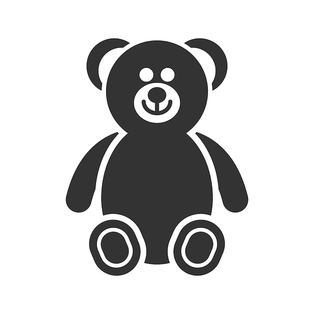 Vector el icono del oso de peluche