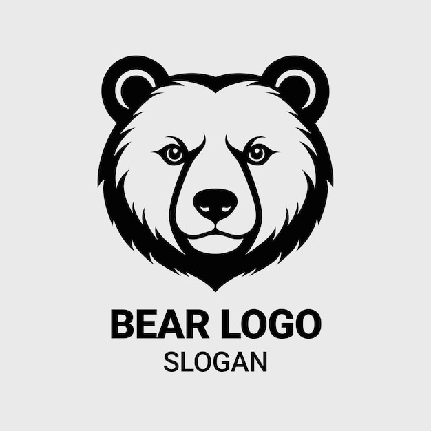icono de oso plano logotipo de animal