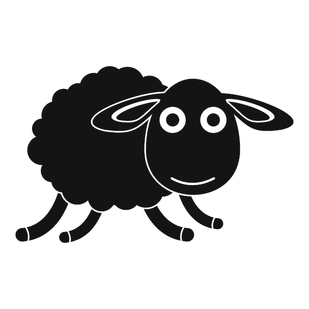 Icono de oveja en carrera Ilustración simple del icono vectorial de oveja que corre para el diseño web aislado en fondo blanco