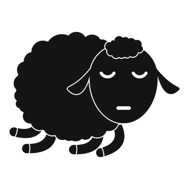 Icono de oveja durmiente Ilustración simple de ícono vectorial de oveja dormida para diseño web aislado en fondo blanco