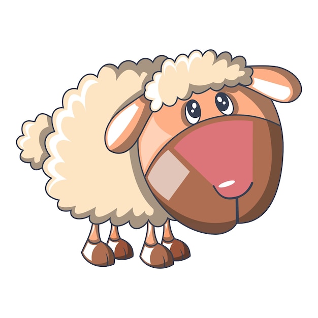 Icono de oveja triste caricatura de icono de vector de oveja triste para diseño web aislado sobre fondo blanco