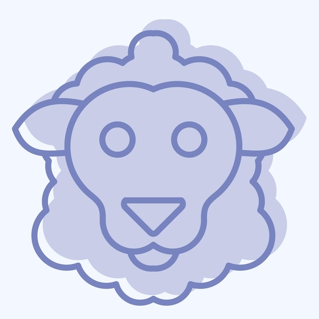 Icono ovejas relacionadas con el símbolo animal estilo de dos tonos diseño simple editable