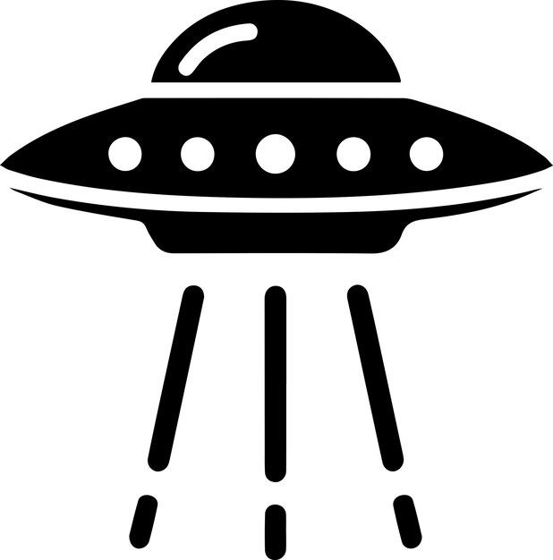 El icono del OVNI es una silueta vectorial de color negro 6
