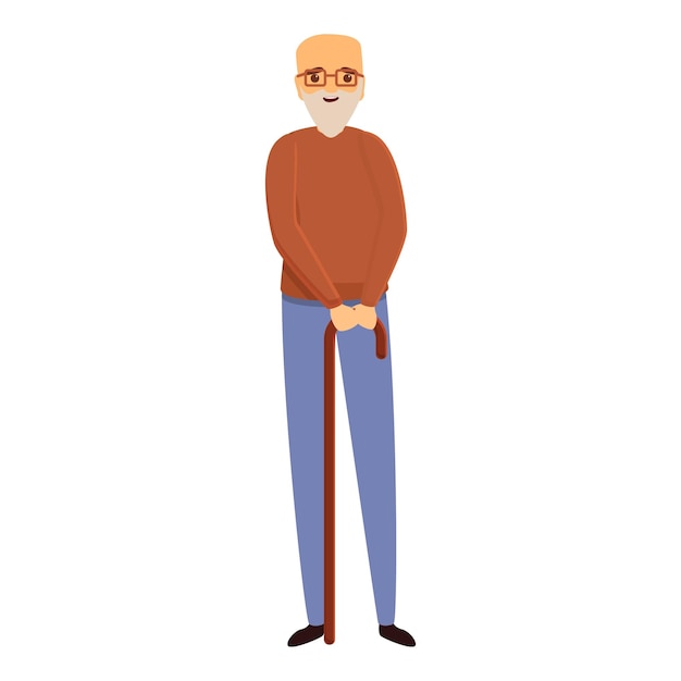 Icono de paciente de residencia de ancianos sonriente Caricatura de icono de vector de paciente de residencia de ancianos sonriente para diseño web aislado sobre fondo blanco