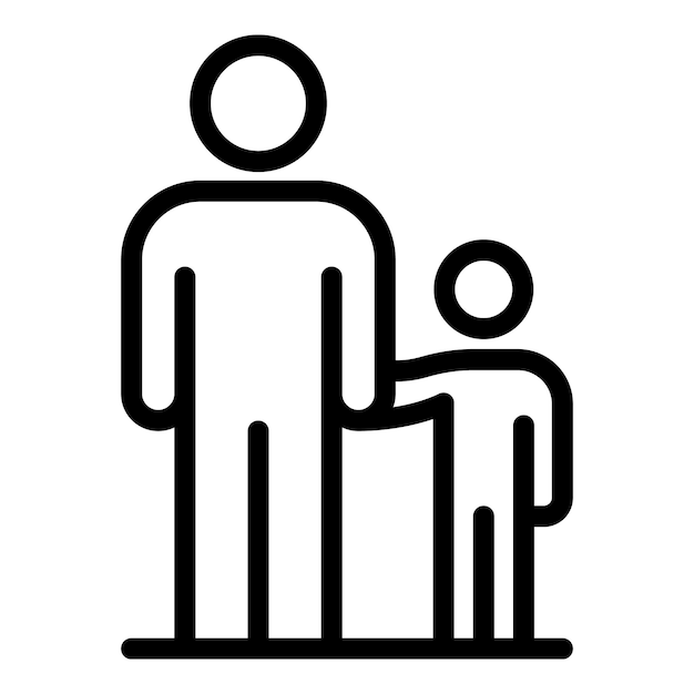 Icono de padre con hijo Icono vectorial de padre y hijo para diseño web aislado sobre fondo blanco