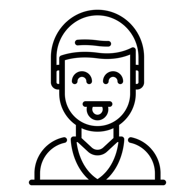 Icono de padre sonriente Contorno de icono de vector de padre sonriente para diseño web aislado sobre fondo blanco