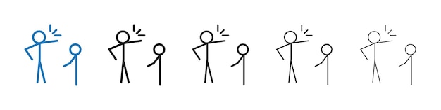 Icono de padres que regañan a sus hijos Logotipo vectorial de esquema para la web ui